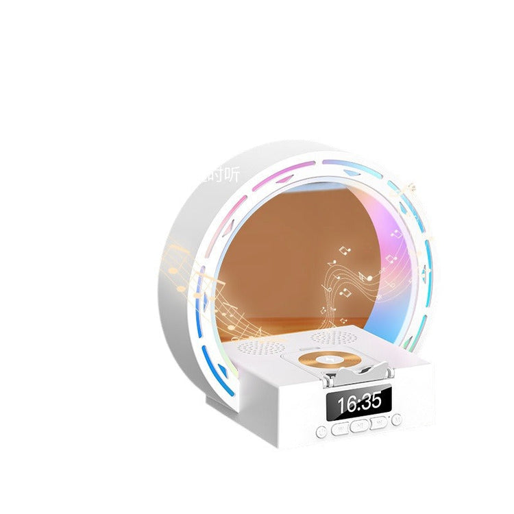 4 In 1 Wireless Bluetooth-compatible Speaker Charging Pad Bedside Lamp With Alarm Clock Wake-Up Light For Bedroom Support USB Drive TF Card TRENDFLOW