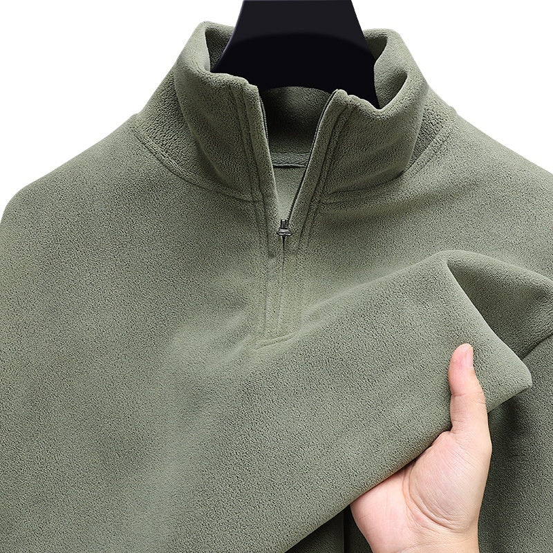 Men's Half-Zip Stand-Up Collar Polar Fleece Sweater