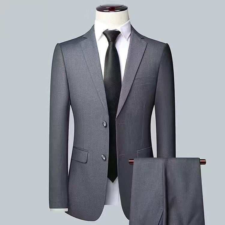 Men's South Korean-style Slim-fit Business Two-button Suit Set