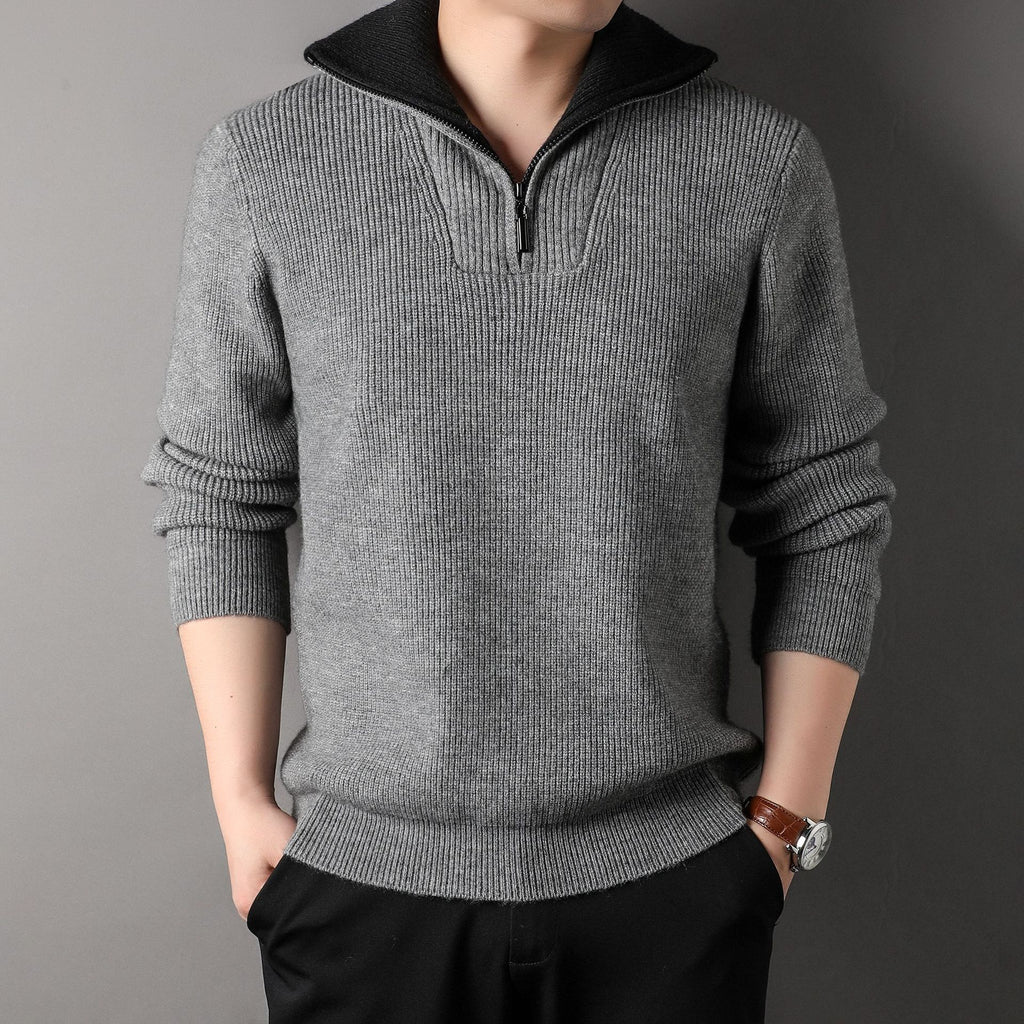 Twisted Jacquard Lapel Sweater Cardigan Men