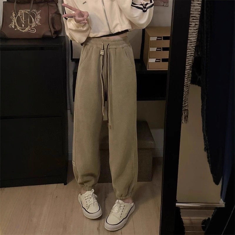 Women's Cozy Fluffy Thickened Leisure Pants For Autumn And Winter