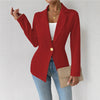 Women's Fashion Elegant Long-waist Belt Solid-color Long-sleeve Blazer