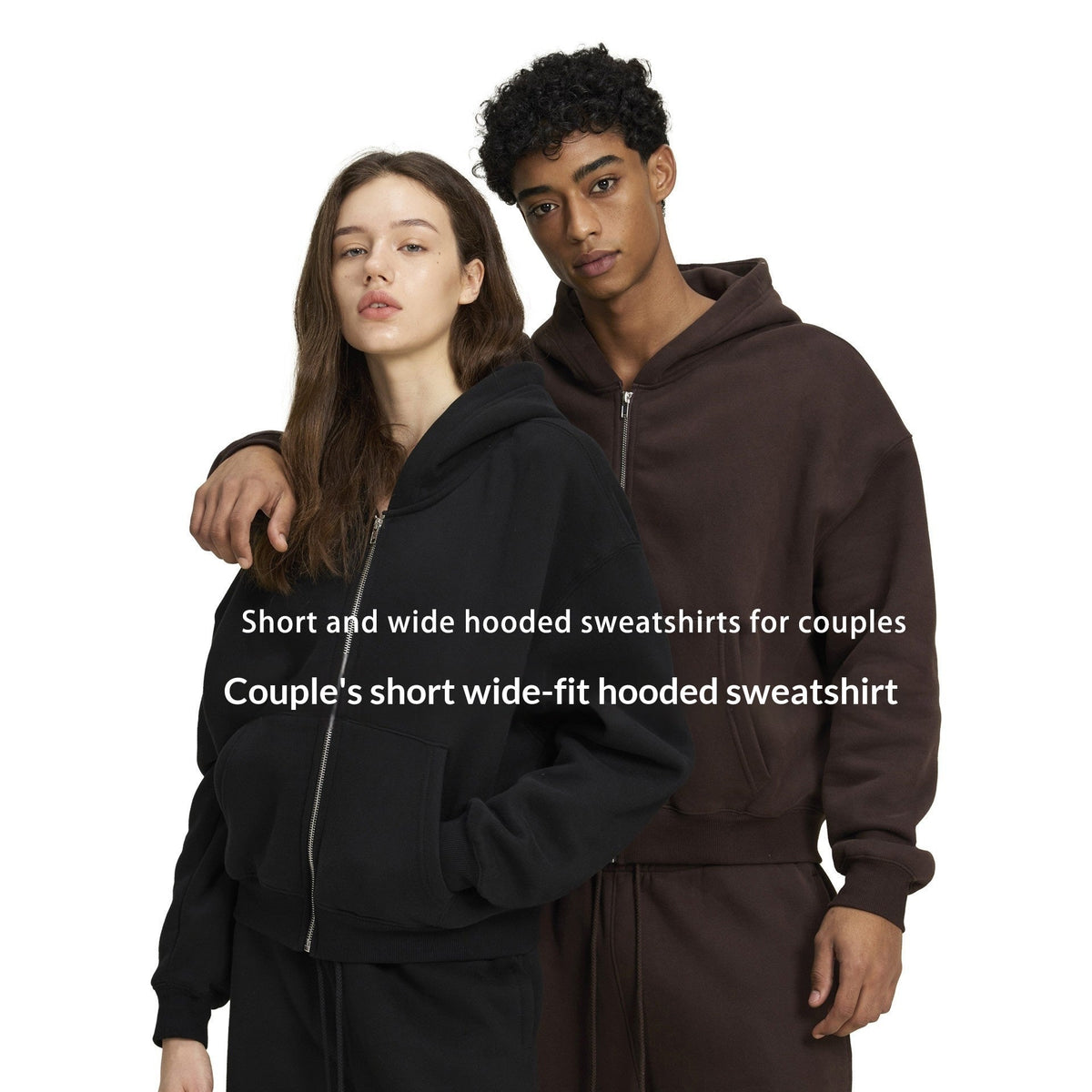 Solid Color Loose Fit Casual Hooded Men&