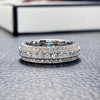 Sanjie Cross-border New Simple Ring Three Row Diamond Jewelry Fashion Bride Princess Ring Women's Jewelry