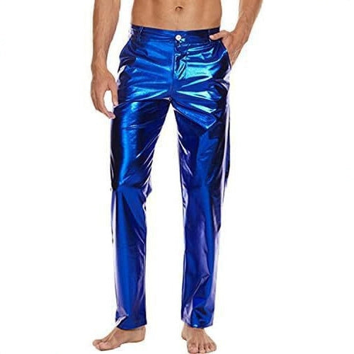 Shiny Disco Pants Wet Party Dance Straight Pants TRENDFLOW