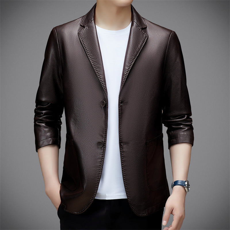 Men's Trendy Leather Jacket Coat