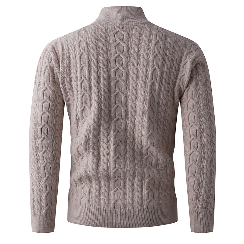 New Men's Knitwear Fashionable Half-zip Thickened Sweater