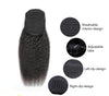 Kinky Straight Human Hair With A Ponytail In The Hair