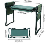 Foldable Outdoor Lawn Bench Chair With Tool Pouch Garden Rest TRENDFLOW