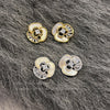 Chanel-style Hollow Mother-of-pearl Camellia Zircon Earrings, Elegant Retro Light Luxury Niche High-end Versatile Women's Earrings
