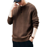 Vintage-style, Relaxed-fit, Thickened Vertical-striped Workwear Pullover Sweater TRENDFLOW