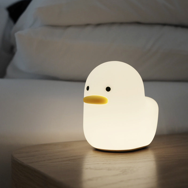 Nordic Cute Lovely Cartoon Dull Duck Led Night Light Silicone USB Charging NightLight Holiday Gifts Kids Room Bedside Bedroom TRENDFLOW
