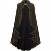 Medieval Suede Velvet Cloak With Vintage Gold Trim