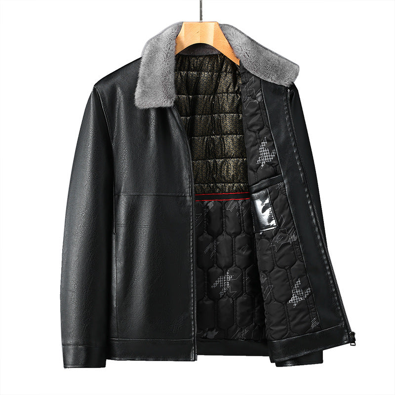 Men's Casual Windproof Hooded Fleece-lined Jacket