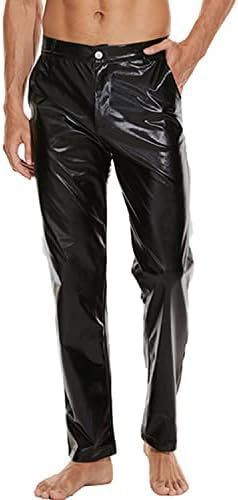 Shiny Disco Pants Wet Party Dance Straight Pants