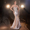 Sexy V-neck Intricately Embroidered Fishtail Skirt