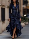 2026 European And American Women's Fashion, New Autumn Collection For Independent Retailers, Cross-border Amazon V-neck Waist-cinching Ruffled Elegant Dress