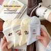 Cute, Fresh-style Mid-calf Light-colored Cartoon Socks