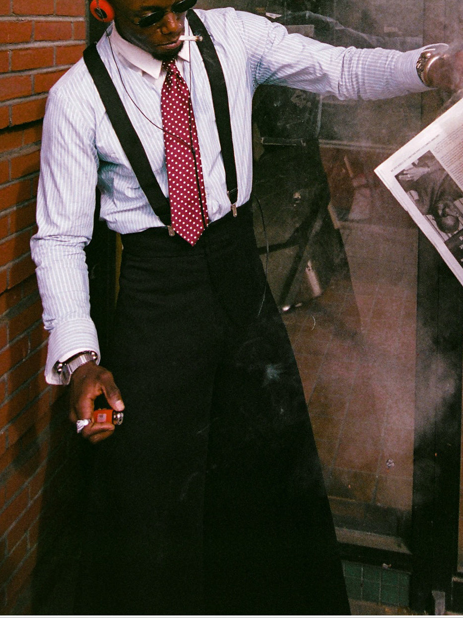 Black Oversized Suspender Wide Leg Pants