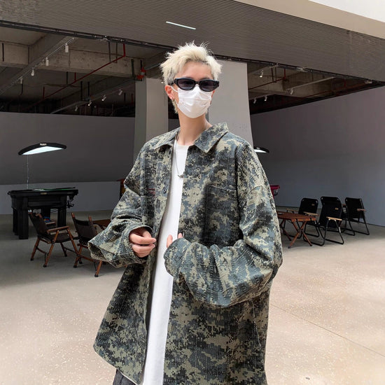 American-style Vintage Camouflage Shirt For Men Spring Season TRENDFLOW