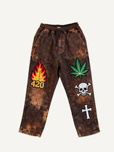Elastic-waist Printed Sweatpants Casual Trousers TRENDFLOW