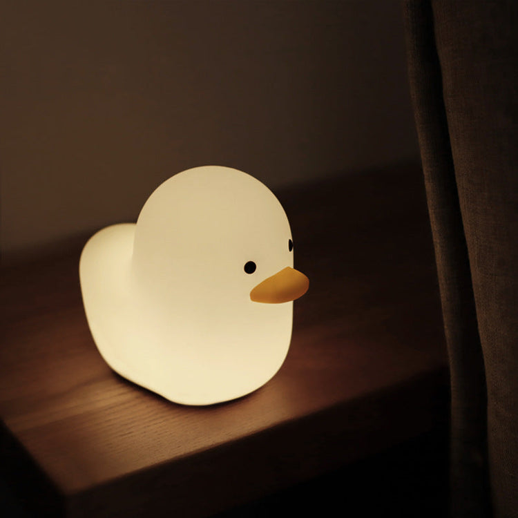 Nordic Cute Lovely Cartoon Dull Duck Led Night Light Silicone USB Charging NightLight Holiday Gifts Kids Room Bedside Bedroom TRENDFLOW