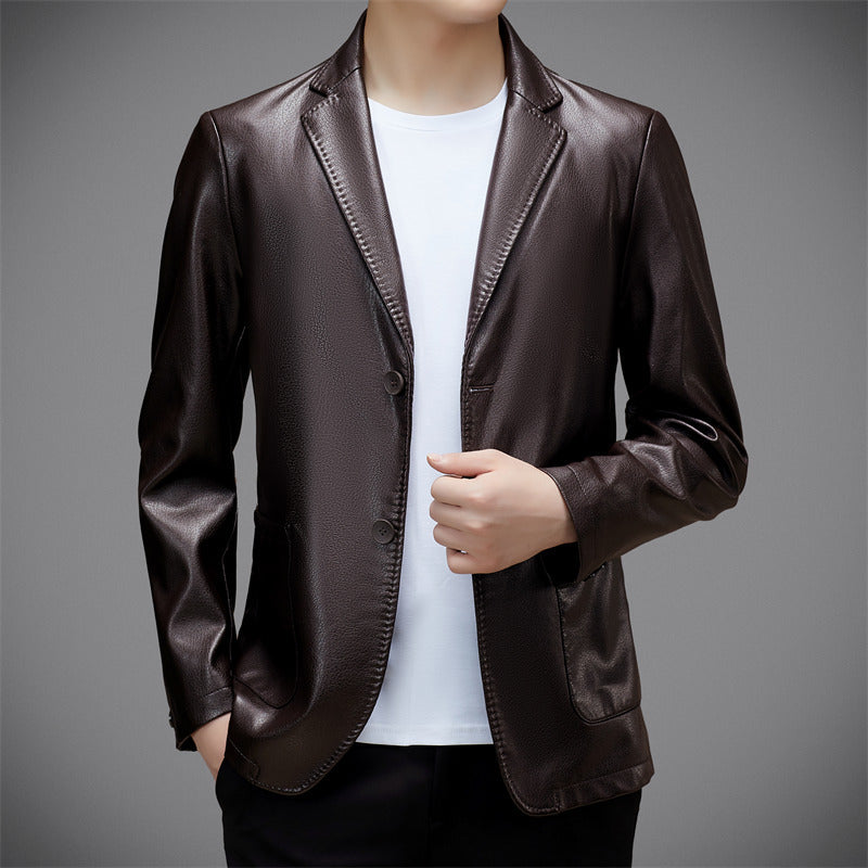 Men's Trendy Leather Jacket Coat