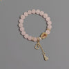 Natural Rose Quartz Pearl Bracelet Gourd Pendant Beaded Chain Love Energy Jewelry For Women