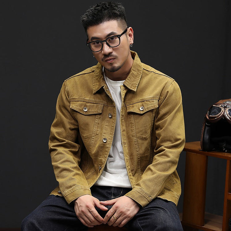 Fashionable Loose-Fit Plus-Size Denim Jacket For Men TRENDFLOW