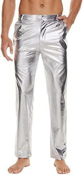 Shiny Disco Pants Wet Party Dance Straight Pants TRENDFLOW