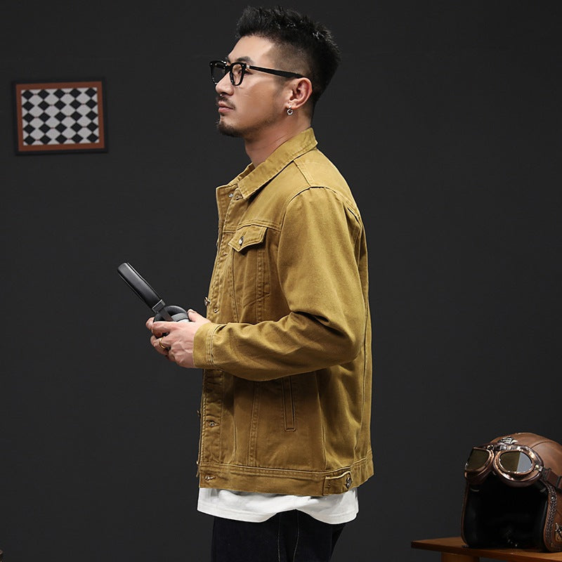 Fashionable Loose-Fit Plus-Size Denim Jacket For Men