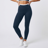 Contrast Layered High-Waist Leggings Sculpting V-Back Workout Tights