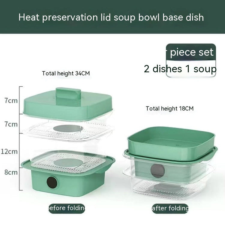 Multi-layer Dish Cover Heat Preservation Kitchen Cover Dining Table Leftover Storage Box Transparent Stack Cooking Hood Steamer TRENDFLOW