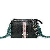 Bohemian-style Tassel Crossbody PU Leather Printed Women&