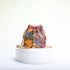 Bucket Bag With Mesh Patchwork Contrasting Colors Drawstring And Chain Strap TRENDFLOW