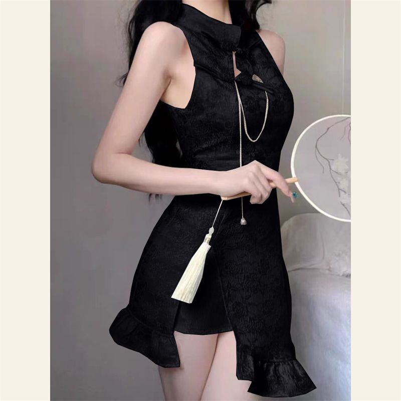 New Chinese-style Traditional Cheongsam Sleeveless Dress