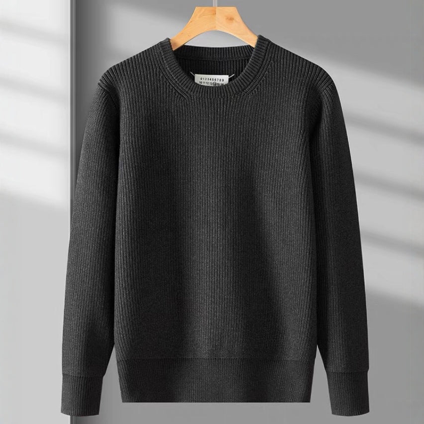 Wool Sweater Foreign Trade Gray Black Round Neck Loose Pullover Knitwear Unisex