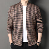 Knitted Cardigan Jacket Semi-scoop Neck Sweater TRENDFLOW