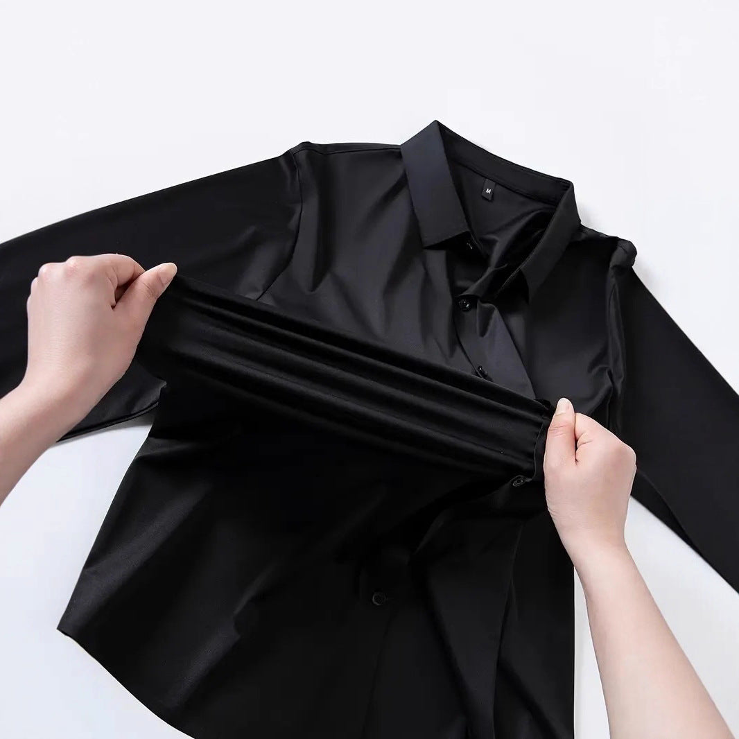 Seamless, Highly Elastic, Long-Sleeve, Wrinkle-Resistant Plus-Size Shirt For Men TRENDFLOW