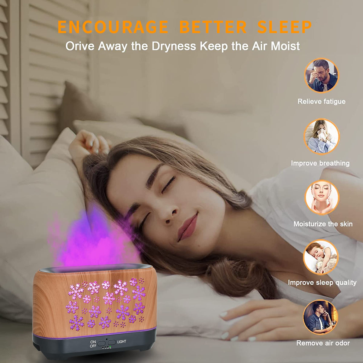 Christmas Snowflake Pattern Humidifier Household Colorful Aromatherapy Humidifier Atmosphere Colorful Diffuser TRENDFLOW