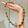 Autumn And Winter Maillard Style Natural Tiger Eye Stone Design Starry Crystal Clavicle Chain Necklace Guaranteed Authenticity And Re-Inspection