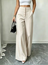 2026 European And American Cross-border Amazon High-waisted Slimming Versatile Commuter Straight Wide-leg Pants With Button Pockets Casual Pants For Women
