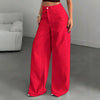 High-street Chic Red Jeans For Women