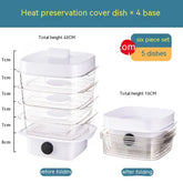 Multi-layer Dish Cover Heat Preservation Kitchen Cover Dining Table Leftover Storage Box Transparent Stack Cooking Hood Steamer TRENDFLOW