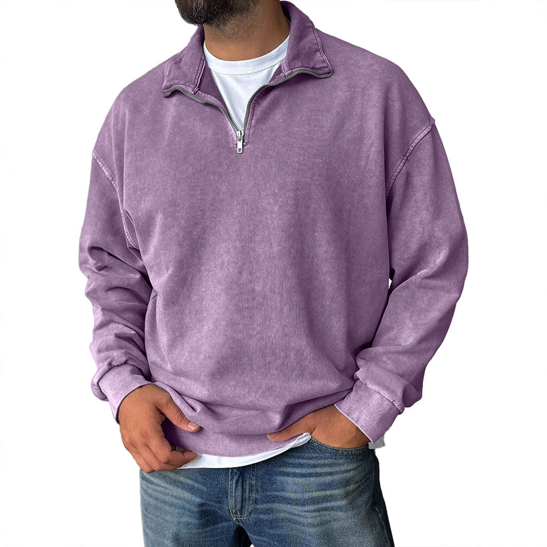 New Stand Collar Loose Drop Shoulder Men&