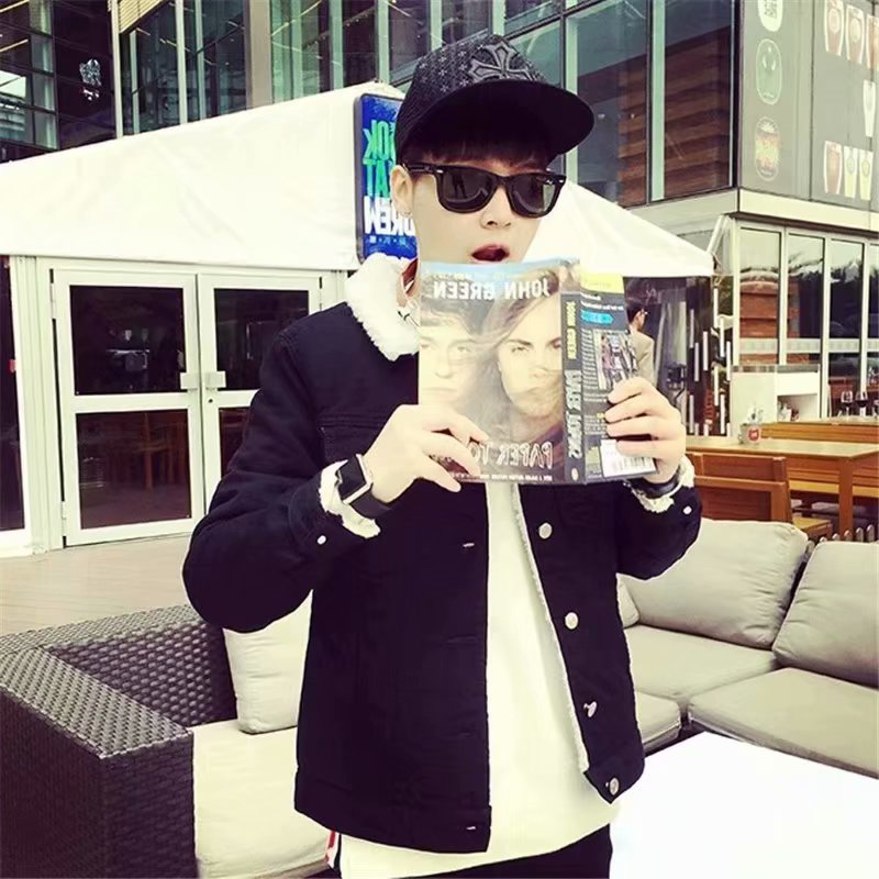 Giacca invernale da uomo in denim e cotone 