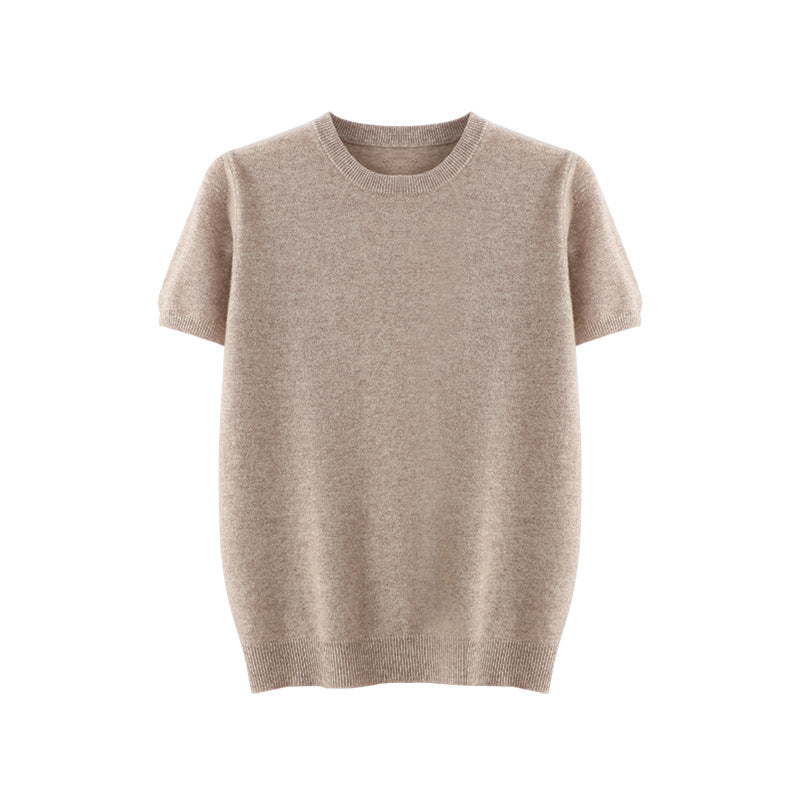 Men's Round Neck Simple Fashion Business Versatile Short Sleeve Sweater