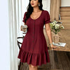 Stylish French-inspired Soft-textured Top With Front-row Buttons And A Ruffled Hemversatile And Easy To Pair