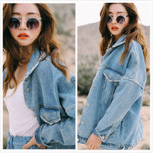 Mid-length winter Harajuku style BF jacket denim jacket