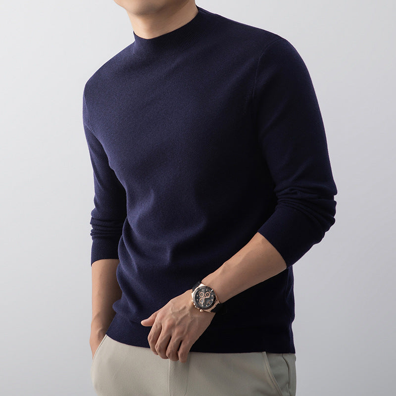 Men's Wool-blend Knitwear With A Mock Turtleneck